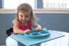 ezpz Happy Mat (Blue) - One-piece silicone placemat + plate