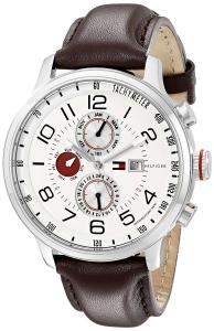 Tommy Hilfiger Men's 1790858 Stainless Steel Watch with Brown Leather Band