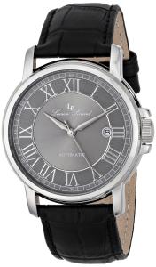 Lucien Piccard Men's LP-12393-014-BK "Sevilla" Stainless Steel Automatic Watch with Black Leather Band