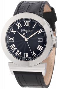 Salvatore Ferragamo Men's F71LBQ9909 S009 Grande Maison Stainless Steel Black Dial Leather Watch
