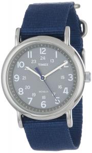 Timex Unisex T2N891 Weekender Slip-Thru Blue Nylon Strap Watch