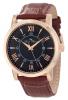 Lucien Piccard Men's 11577-RG-01 Stockhorn Black Textured Dial Brown Leather Watch