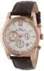 Lucien Piccard Men's LP-12356-RG-02S Mulhacen Chronograph White Textured Dial Brown Leather Watch