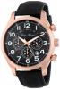 Lucien Piccard Men's LP-72376-RG-01 Treviso Rose Gold-Tone Stainless Steel Watch with Black Canvas-and-Leather Band