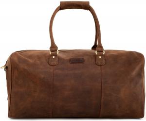 LEABAGS - Unisex Leather Travel Weekender Holdall Sports Bag 