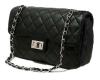 New Quilting Chain Style Shoulder Bag Fashion Purse Koran Lady Handbag Tote (Black)