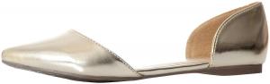 Breckelles Women's Faux Leather D'Orsay Pointed Toe Flats