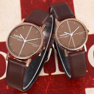 LNTGO Leather Band Couples Quartz Wristwatches Men Women Brand Casual Watch Clock Men Women Montres Homme Wq223