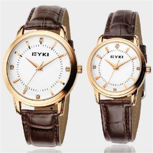Mens Watches Famous Brand Eyki Watch Lovers Quartz Leather Strap Watchband Men and Womens Waterproof Watch EY-01-8599