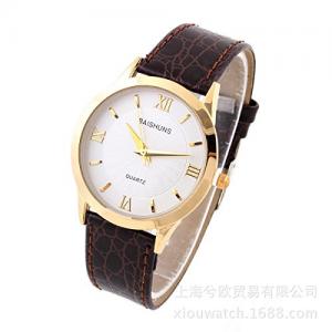 HKB Men and women watch leather casual couple big dial watches PU Leather