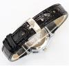 Fashion Waterproof Black Leather Quartz Wrist Watch for Men Women Couple Watches