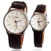 Simple Type Brown Leather Couple Watches for Women