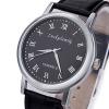 Gift w/ Box Pair of Couples Lovers Women Men ROMA Casual Leather Mechanical Hand Wind Watch Black Sliver