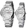 Uniprod Fashion Couple Watch Quartz Sport Alloy Band Round Wrist Watch(White)