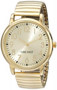Nine West Women's NW/1676CHGB Easy To Read Gold-Tone Expansion Watch