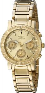 Invicta Women's 14873 Wildflower Gold Dial 18k Gold Ion-Plated Stainless Steel Watch