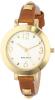 Nine West Women's NW/1498SVBN Gold-Tone Pyramid Studded Brown Strap Watch