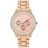 WRISTOLOGY Alex Womens Chunky Rose Gold Metal Boyfriend Watch with Crystals