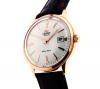 Orient ER24002W Men's Bambino Automatic White Dial Rose Gold Tone Leather Strap Mechanical Watch