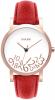Rakani What Time? 40mm Rose Gold on White Watch with Red Leather Band