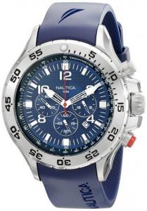 Đồng hồ nam Nautica Men's N14555G NST Stainless Steel Watch with Blue Resin Band