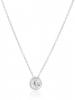 Dây chuyền Platinum-Plated Sterling Silver Necklace with Round-Cut Cubic Zirconia Pendant, 18