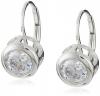 Bông tai Platinum-Plated Sterling Silver Round-Cut Bezel-Set Cubic Zirconia Earrings (3.8 cttw)