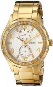 GUESS Women's U0442L2 Mid-Size Gold-Tone Multi-Function Watch