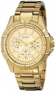GUESS Women's U0235L5 Dynamic Feminine Mid-Size Multi Function Gold-Tone Sport Watch
