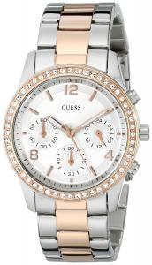 Guess U0122L1 chronograph silver dial stainless steel bracelet women watch NEW