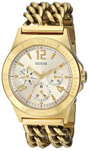 GUESS Women's U0439L2 Gold-Tone Multi-Function Chain Watch
