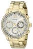 GUESS Women's U0559L2 Stainless Steel Gold-Tone Multi-Function Watch with Day, Date, 24 Hour Int'l Time and Genuine Crsytals
