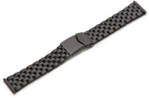 Hadley-Roma Men's MB5178RA SQ 22 22-mm Black Stainless Steel Wrapped Watch Strap