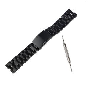Coromose® Luxury 22mm Stainless Steel Watch Band For LG G Smart Watch+Tool(black)
