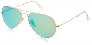 Ray-Ban Unisex Adult Classic Aviator Sunglasses in Matte Gold Green Mirror RB3025 112/19 55