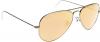 Ray-Ban Women's Flash Lens Matte Aviator Sunglasses, Matte Silver/Brown Pink Mirror, One Size