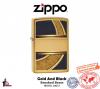 Bật lửa Zippo Gold And Black Lighter Brushed Brass Genuine Windproof 28673