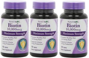 Biotin (10,000mcg) Maximum Strength (3 pck)