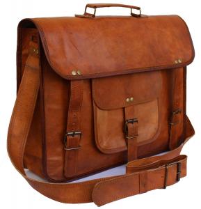 Leather Bags Now 15'' Unisex Genuine Leather Messenger Laptop Bag Satchel *RPH*