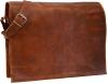 Handmadecraft Leather Satchel Shoulder Business Office Smart Casual College Uni Bag Natural Brown Vintage Unisex U4