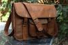 HLC Leather Unisex 100% Genuine Real Leather Messenger Bag for Laptop Briefcase Satchel ...