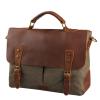 Hynes Eagle Men's Vintage Cool Leisure Business Canvas Genuine Leather Laptop Messenger Handbag/Briefcase
