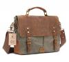 Kattee® Vintage Canvas + Real Leather Messenger Bag Tote, Fit 14" Laptop