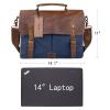 TOP-BAG® Men/Women's Vintage Canvas Leather Schoolbag Shoulder Crossbody Messenger Bag,MC6807