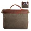 Hynes Eagle Men's Vintage Cool Leisure Business Canvas Genuine Leather Laptop Messenger Handbag/Briefcase