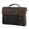 Hynes Eagle Retro Leisure Business Canvas Genuine Leather Laptop Messenger Handbag/Briefcase