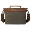 Coreal Vintage Canvas Genuine Leather Laptop Messenger Shoulder Bag