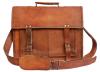 Leather Bags Now 14 Inches Unisex Cross Shoulder 100% Genuine Leather Messenger Laptop Briefcase Bag Satchel Brown