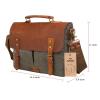 S-ZONE Fashion Canvas Genuine Leather Trim Travel Briefcase Laptop Bag