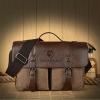 DesertWolf Premium Cotton Canvas Cross Body Laptop Messenger Bag - Men Business Vintage Handbag/Briefcase - Fit 14 inch Laptop